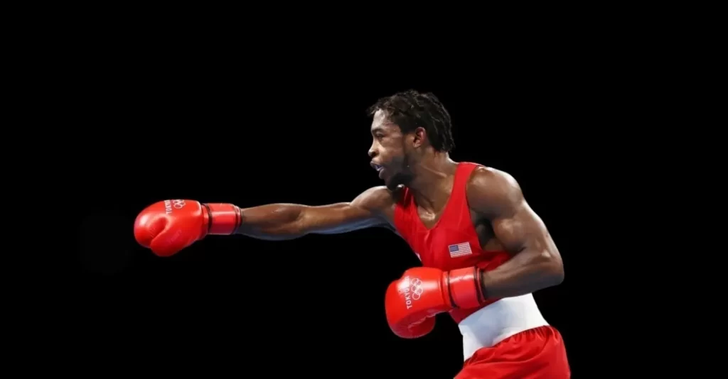 Man engaged in a boxing match
