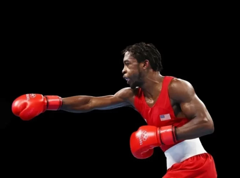 Man engaged in a boxing match