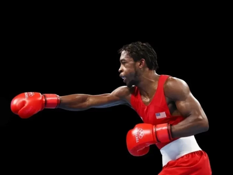 Man engaged in a boxing match